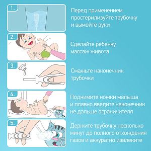 Трубка газоотводная для новорожденных ROXY-KIDS, голубая